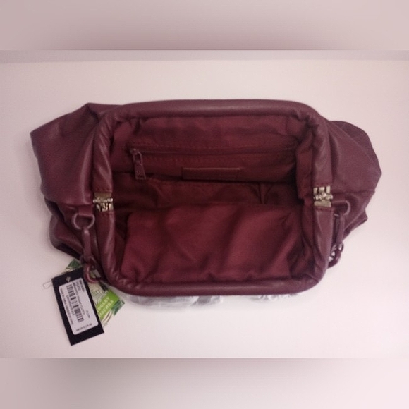 Badgley Mischka Burgundy Clutch Bag Plum NWT - Picture 3 of 9